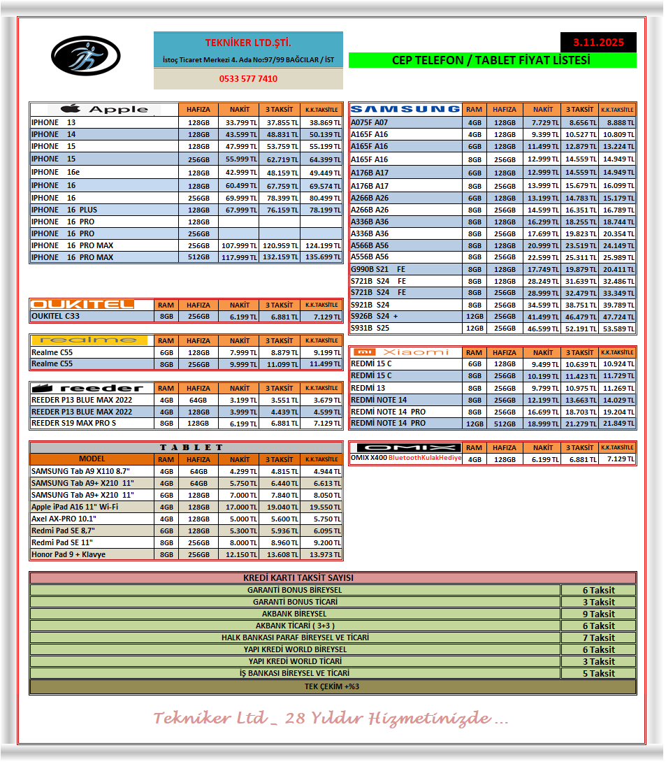 Cep Telefonu / Tablet
